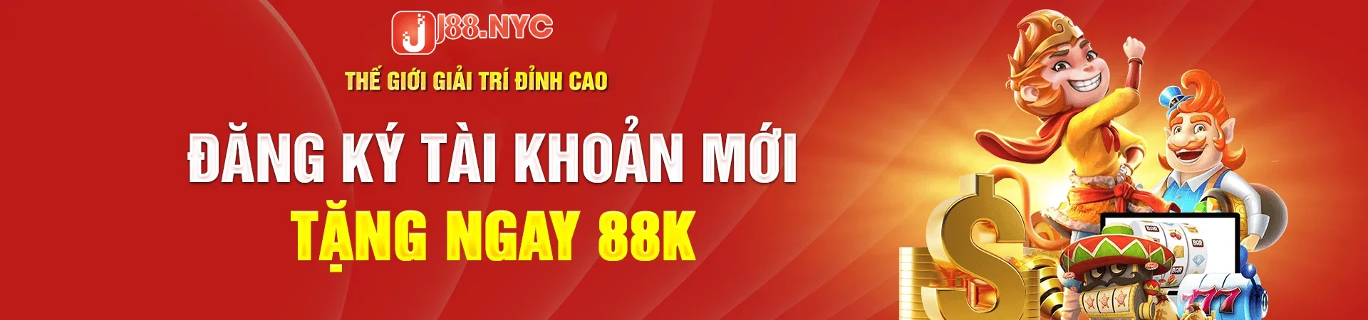 Banner J88 đăng ký tài khoản mới tặng ngay 88k